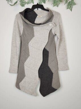 M Made in Italy Size M Mohair Alpaca Wool Blend Wrap Knit Sweater Cardigan Boho